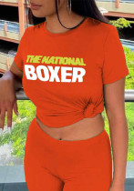 Letter Printed Round Neck Short Sleeve T-shirt Letter Printed Round Neck Short Sleeve T-shirt