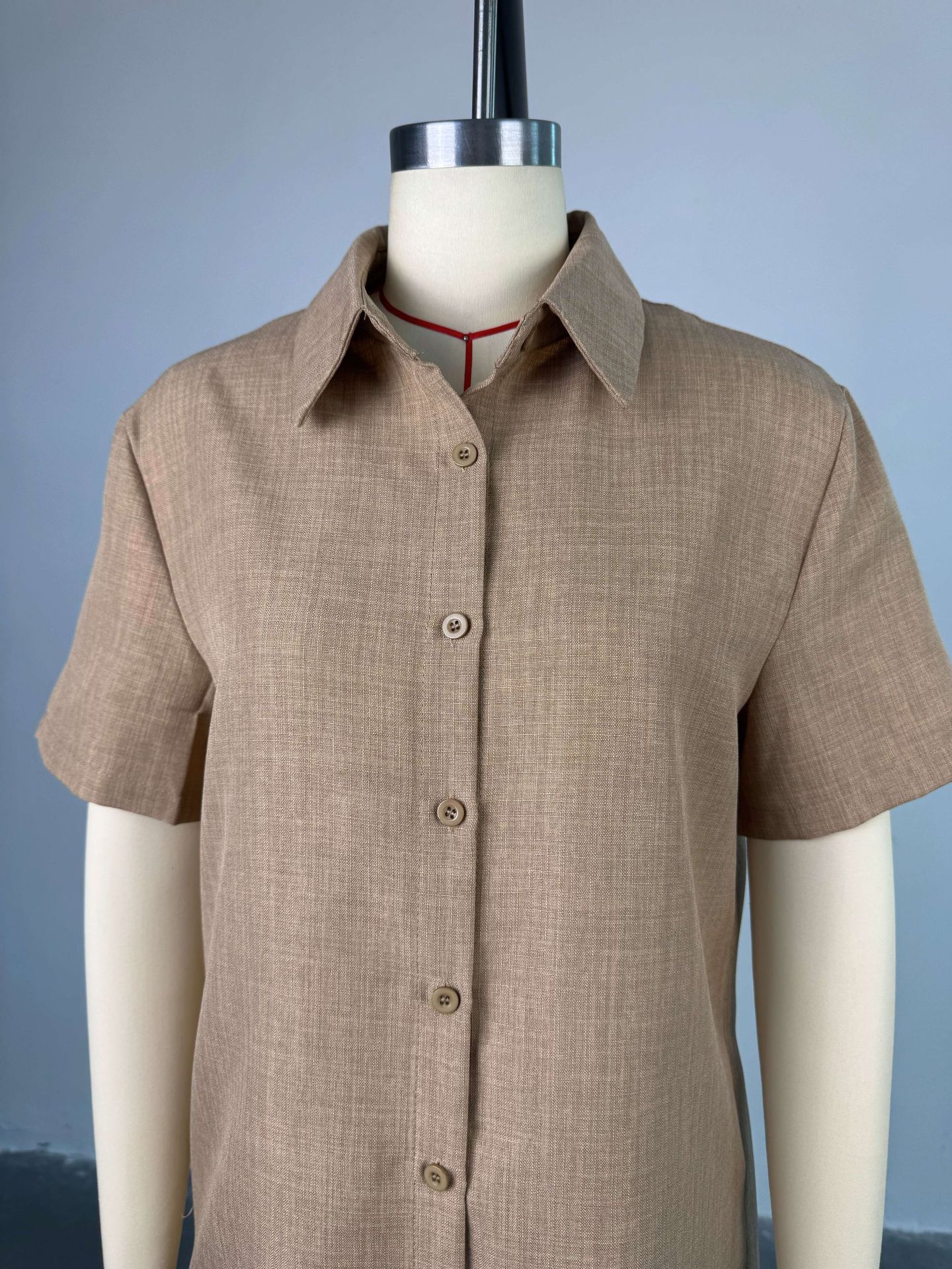 Women's Summer Casual Turndown Collar Loose Short Sleeve Shirt & Wide-Leg Pants Outfit