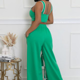 Women's Strap High-Waist Lace-Up Fashion Two Piece Pants Set