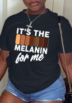 Letter Printed Round Neck Short Sleeve T-shirt Letter Printed Round Neck Short Sleeve T-shirt