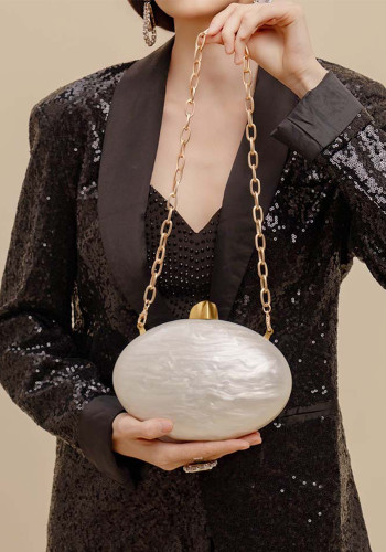 Beige Acrylic Evening Clutch Shoulder/Crossbody Wedding Bag
