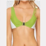 Gold Buckle Bikini Two-Piece Contrast Swimwear