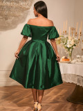 Women Retro Sexy Off Shoulder Elegant Sequin Formal Party Dress