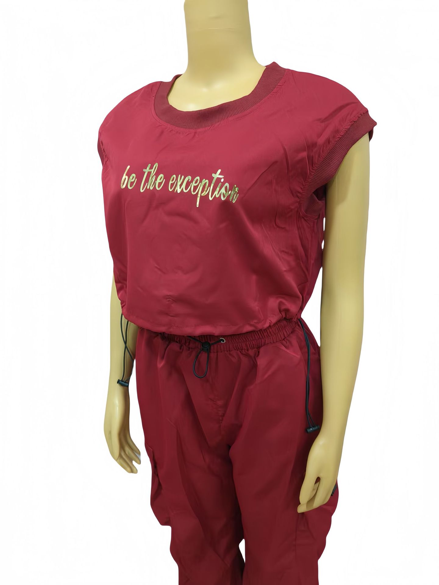 Women Round Neck Short Sleeve Top and Pants Casual Two-piece Set