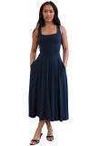 Women Solid Sleeveless Dress
