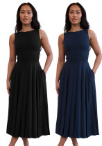 Women Solid Sleeveless Dress