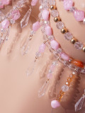 Women Multi-Color Beaded Halter Neck Hollow Bra Sexy Colorful Bead Strapless Body Chain