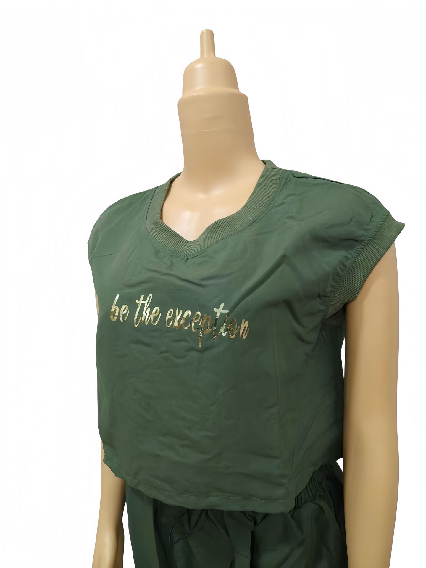 Women Round Neck Short Sleeve Top and Pants Casual Two-piece Set