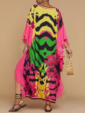 Plus Size Women Elegant Sleeve Printed Cardigan Dress