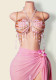 Women Multi-Color Beaded Halter Neck Hollow Bra Sexy Colorful Bead Strapless Body Chain
