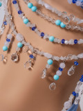Women Jewel Bra Beaded Bra Chain Transparent Body Chain Top Chest Chain