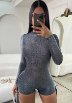 Women Round Neck long sleeve party sexy backless jumpsuit