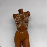 Women Pearl Chain Chest Chain