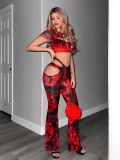 Women Tie-Dye Sexy Hollow Cross Pants Bell Bottom Pants