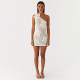 Women Sexy Hollow Off Shoulder Starfish Casual Holidays Beach Dress