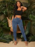 Women Pleated Casual Solid Long Pants