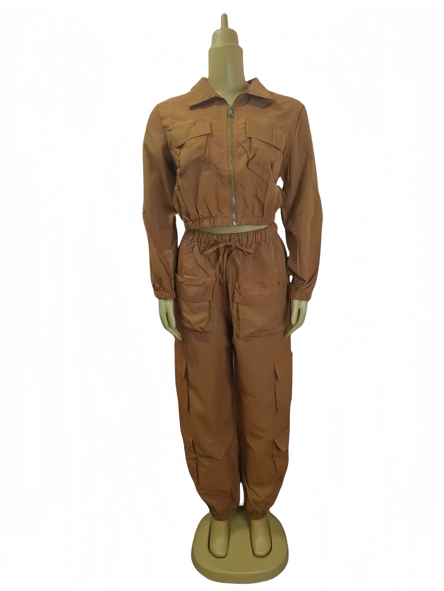 Women Solid Casual Top and Pants Two-piece Set