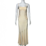 Women Sexy Lace Strap Fishtail Dress