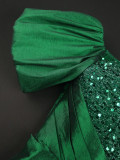 Women Retro Sexy Off Shoulder Elegant Sequin Formal Party Dress
