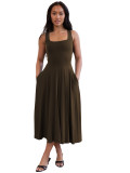 Women Solid Sleeveless Dress