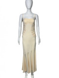 Women Sexy Lace Strap Fishtail Dress
