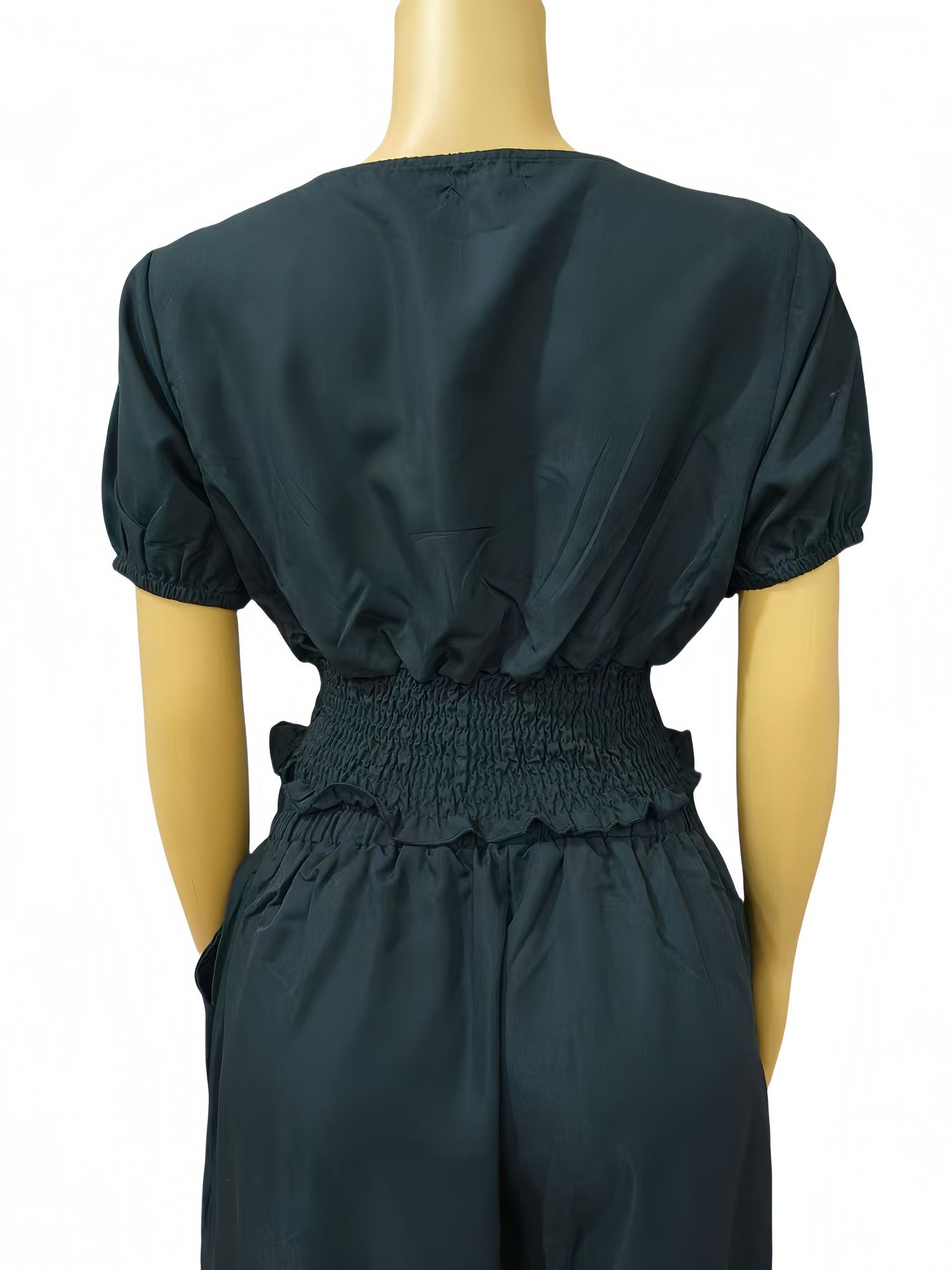 African Women Round Neck Short Sleeve Top and Cuffed Pants Casual Two-piece Set