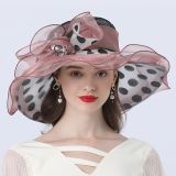 Women Polka Dot Big Brim Sun Hat Summer Elegant Sun Hat Beach Beach Hat