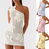 Women Sexy Hollow Off Shoulder Starfish Casual Holidays Beach Dress