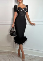 Women's Summer Beaded Formal Party Dress Evening Gown