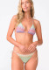 Multi-Color Gradient Striped Print Bikini Lace-Up Sexy Two-Piece Swimsuit