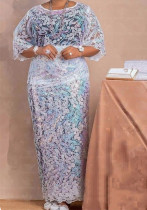 Women's Lace Mesh Embroidery Lace Trim Top & Long Skirt Two-Piece Set Women's Lace Mesh Embroidery Lace Trim Top & Long Skirt Two-Piece Set