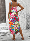 Women's Summer Sleeveless Asymmetric Print Dress