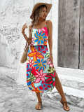Women's Summer Sleeveless Asymmetric Print Dress