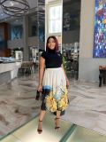 Elegant Women's Summer Sleeveless Blouse + Pleated Maxi Skirt Two-Piece Set
