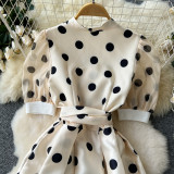 Bubble Sleeve Belt Ball Gown