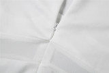 Women Summer White Turtleneck Sleeveless Bodysuit