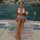 Women Striped Printed Bikini Swimwear Set