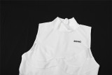 Women Summer White Turtleneck Sleeveless Bodysuit