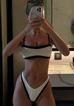 Women Strapless Color Block Backless Lace Bikini Swimwear Women Strapless Color Block Backless Lace Bikini Swimwear