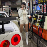 Women Summer White Turtleneck Sleeveless Bodysuit