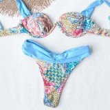 Women Printed Patchwork Sexy Bikini Two Pieces Swimwear
