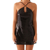 Women Backless Halter Neck sleeveless sexy bodycon dress
