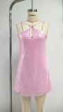 Women Backless Halter Neck sleeveless sexy bodycon dress