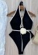 Women Sexy Flower Lace One-piece Swimwear
