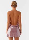 Women Backless Halter Neck sleeveless sexy bodycon dress