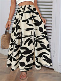 Women Printed Pleated Skirt Skirt