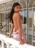 Women Backless Halter Neck sleeveless sexy bodycon dress