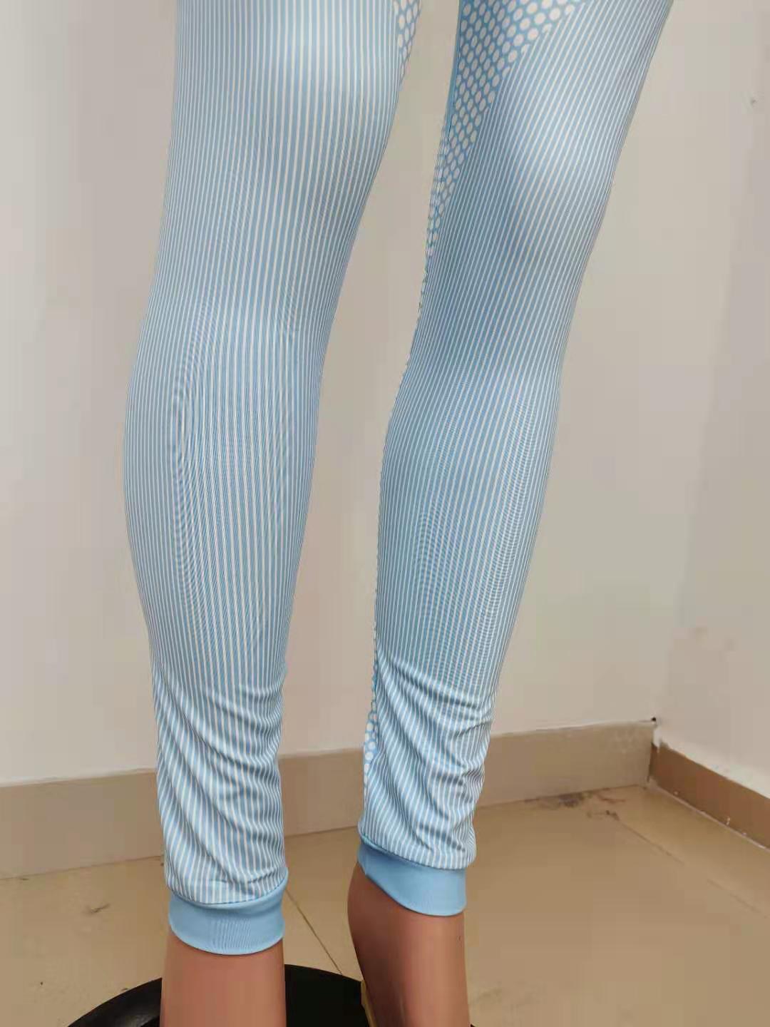 Women Summer Printed Short Sleeve Yoga Two-piece Set