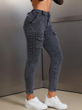 Women's High-Waist Butt-Lift Tight-Fitting Denim Pants