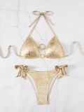 Bikini Set Sexy Gold Two Piece Swimwear